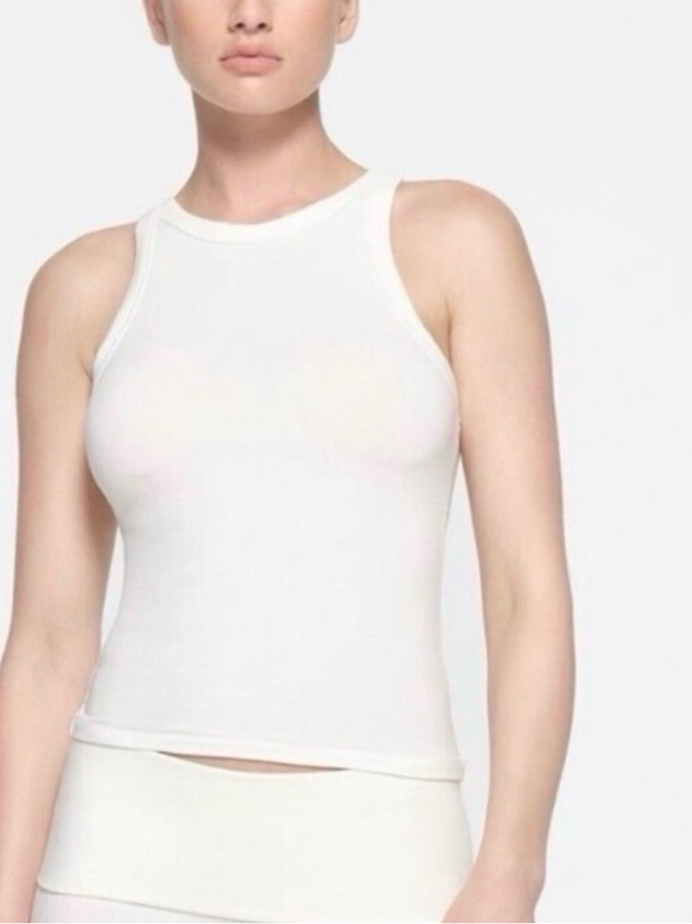SKIMS White Ribbed High-Neck Tank